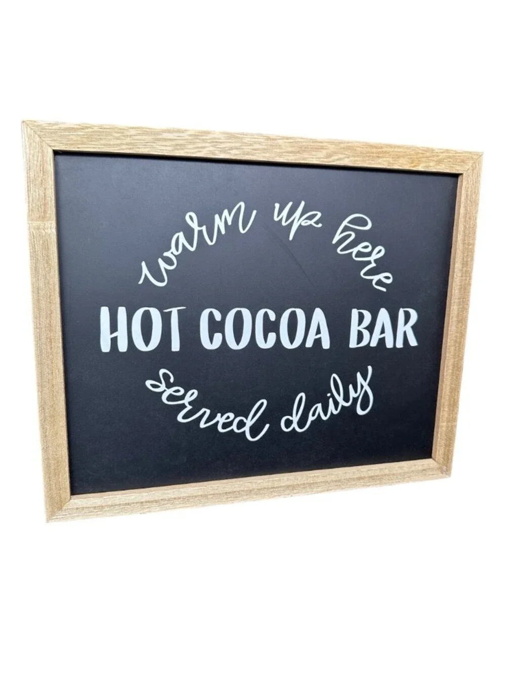 Hot Cocoa Bar Wall Sign Farmhouse Kitchen Decor Chalkboard Winter Wall Art
